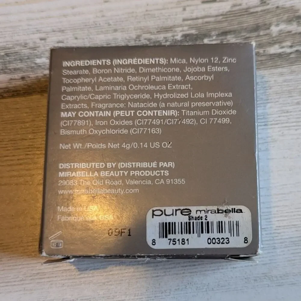MIRABELLA Pure Shade Loose Mineral Foundation Shade 2 NEW Makeup